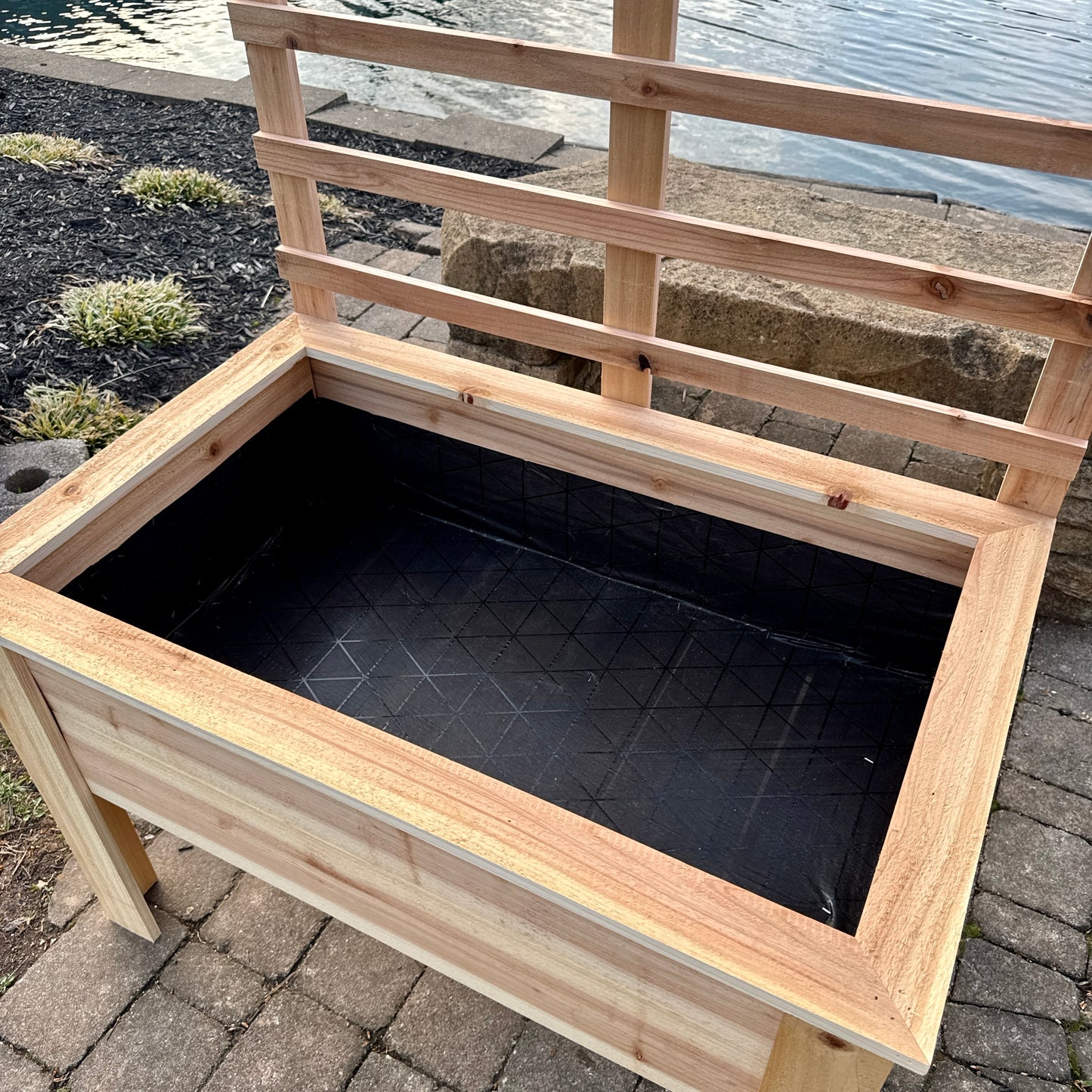 Elevated Garden Bed 24" tall (with 48" tall Trellis) 6' total height