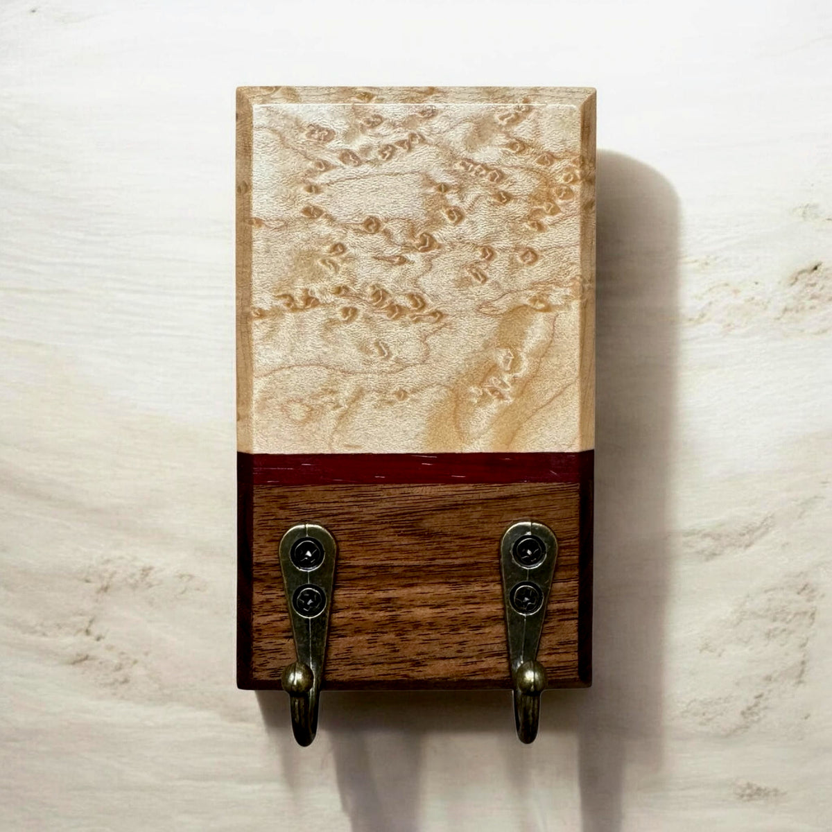Key Holder | Birdseye Maple, Purpleheart, Black Walnut