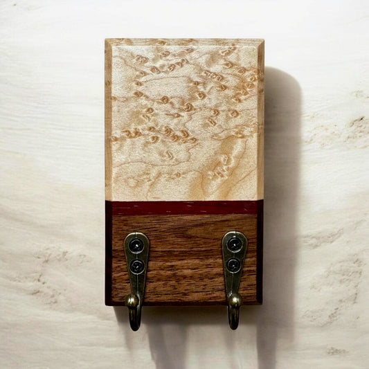 Key Holder | Birdseye Maple, Purpleheart, Black Walnut